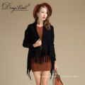 Winter Black Casual Loose Shawl Collar Knitted Wholesale Wool Poncho